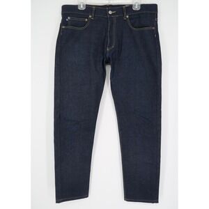 Mizzen Main Jeans Men 34x31‎ Blue Five Pocket Dark Wash Denim Stretch